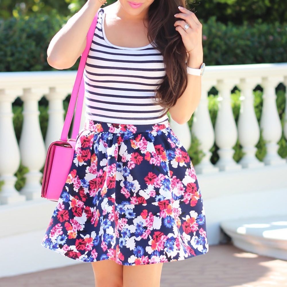 EXPRESS FLORAL CIRCLE SKIRT